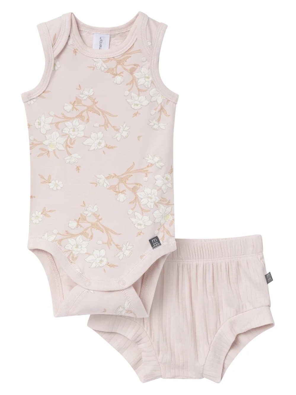 NWT Gerber Modern Moments Baby Pink Floral Outfit Set 6–9 Months